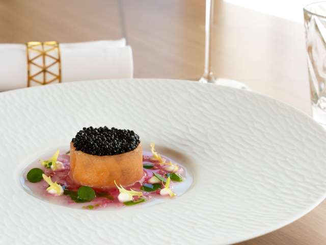 Nahaufnahme der Gourmet Gerichte im Boutique Hotel & Restaurant Glacier