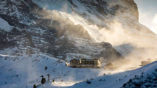 Pistenpräparation auf der Kleinen Scheidegg